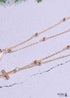 Boho Necklace, Seed Bead Choker, 2 Layers Double Cross